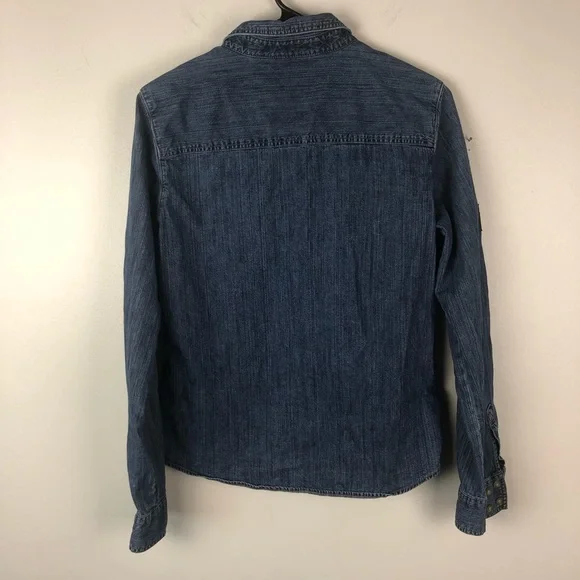 Harley Davidson Jean Button Down Shirt Patch M - Picture 5 of 5